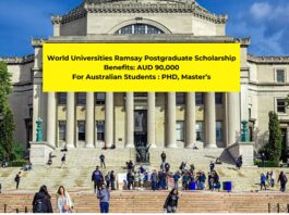 World Universities Ramsay Postgraduate Scholarship